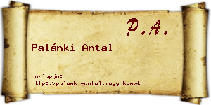 Palánki Antal névjegykártya